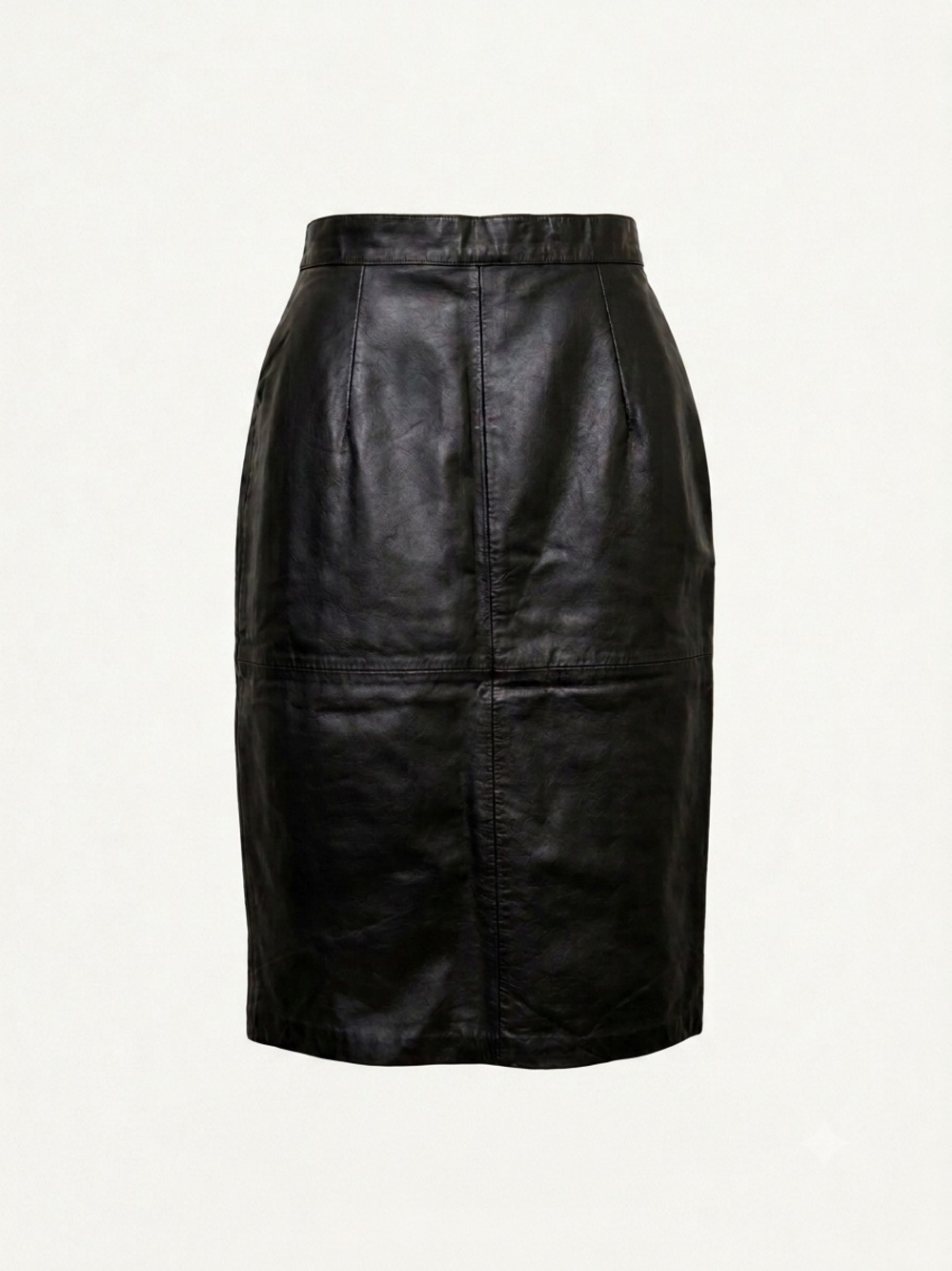 Women's Black Leather Pencil Skirt